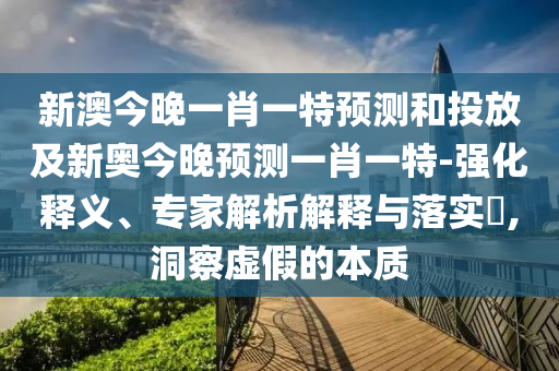 新澳今晚一肖一特預(yù)測和投放及新奧今晚預(yù)測一肖一特-強化釋義、專家解析解釋與落實?,洞察虛假的本質(zhì)